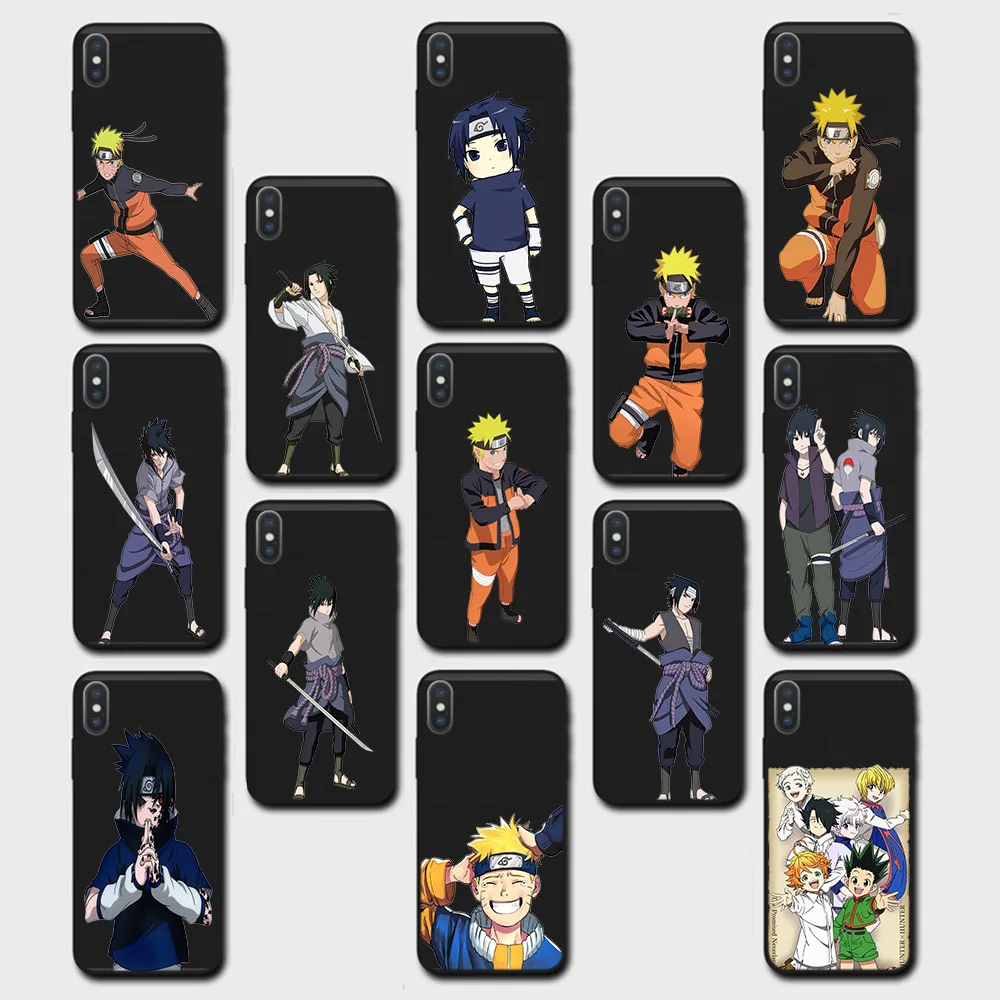 Black Hollow Out Case for Samsung Galaxy S22 Ultra S23 Quantum 2 Lite 10 Note 20 Plus Soft Casing ZB15 Hunter X Sasuke Hunter