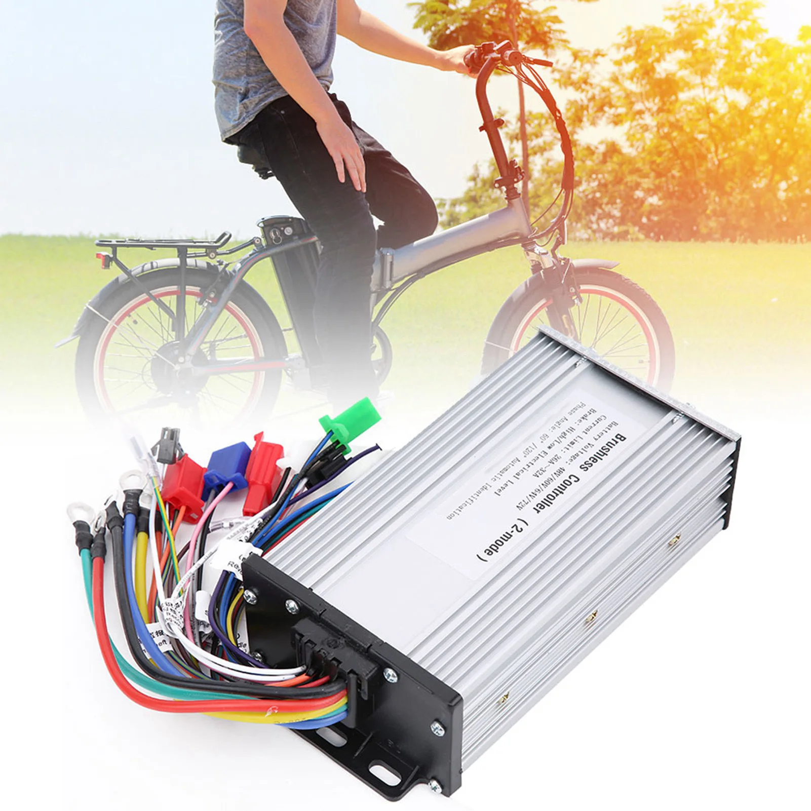 

Brushless Controller Motor Controller 12Tube Dual Mode Rectangula E‑Bike Brushless Speed Motor Controller for Electric Scooter