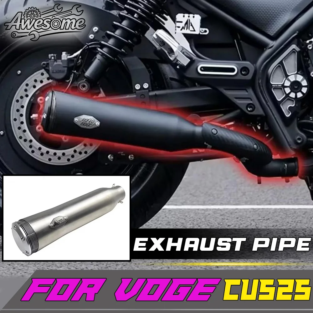 Tail section exhaust pipe for VOGE CU 525 525 CU cu 525 525 cu silver and black