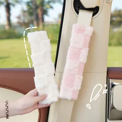 1pc Cute Cartoon Plush Seatbelt Cover Seat Belt Harness Cushion Auto Shoulder Strap Protector Pad for Children/ Kids