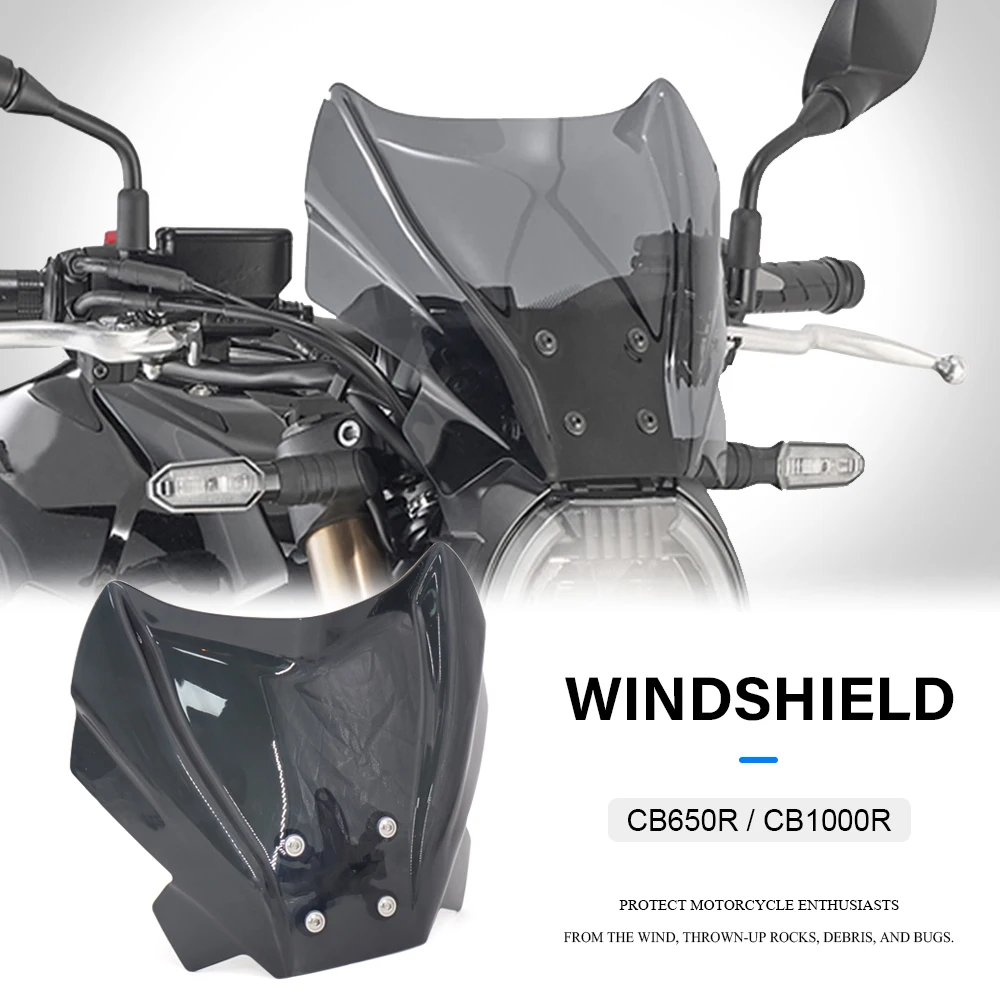 NEW For Honda CB1000R CB650R CB 1000 R CB 650 R 2021 Windscreen Windshield Wind Deflector with Bracket CB 650 1000 R Accessories