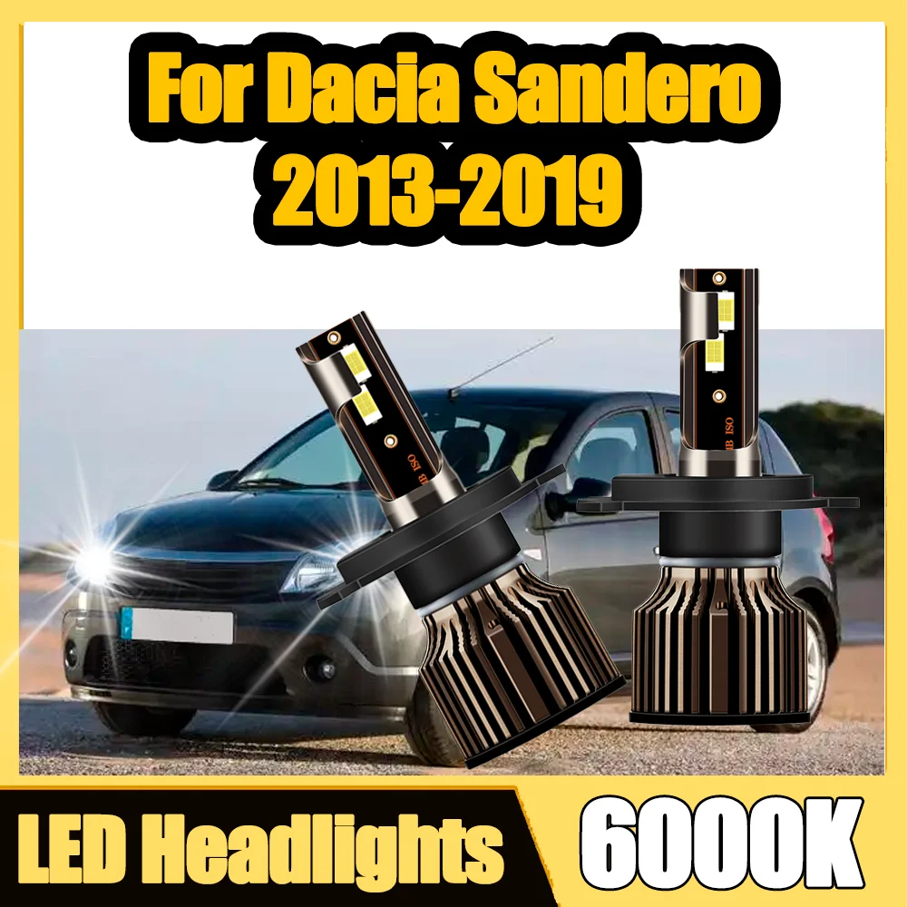 

2X 130W H4 светодиодные лампы для фар CSP чипы автомобильные фары 6000K белые 30000LM для Dacia Sandero 2013 2014 2015 2016 2017 2018 2019