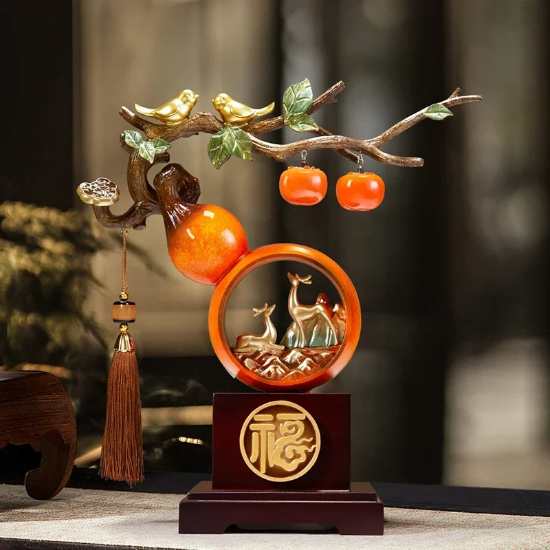 Home decoration, everything goes well. Persimmon and gourd living room decorations, new house moving gifts, lucky gifts