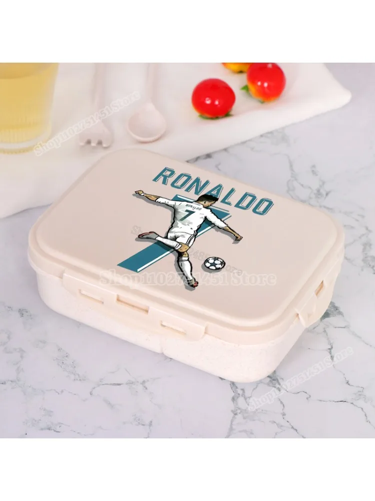 Boîte à déjeuner imprimée étoiles de Football Cristiano Ronaldo, boîte à déjeuner CR7 pour étudiants, boîte à nourriture pour femmes, conteneur de pique-nique, seau à dîner, cadeaux