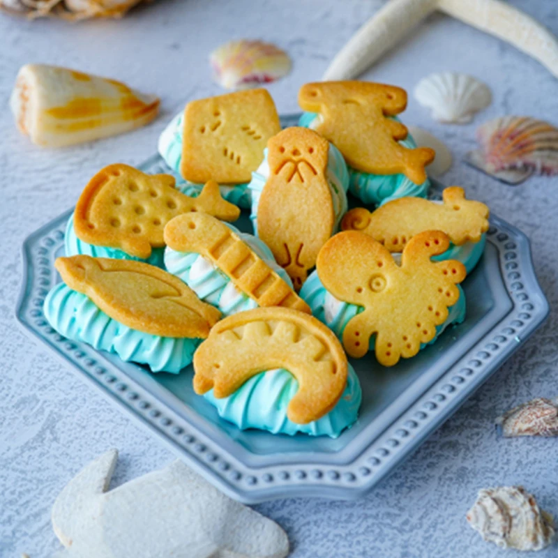 3Pcs Ocean Seahorse Octopus Cookie Cutters Children\'s Pastry Molds Birthday Party Decoration DIY Cake Biscuit Baking supplies