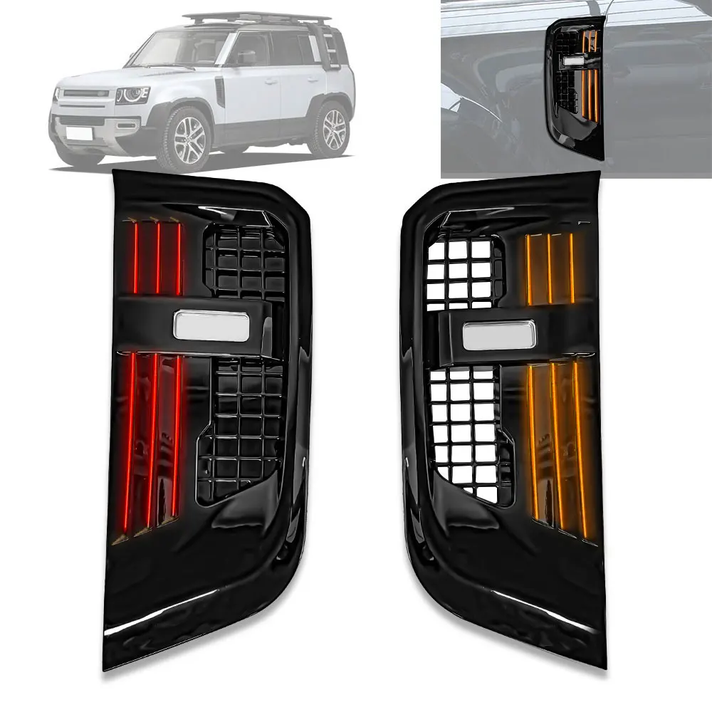 Car Decorative  tuning air vent side Hood Bonnet vents For Land Rover Defender 2020-2022 2023 2024 Car Accessories