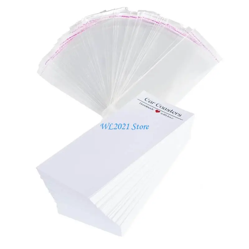 G5GC 100 PCs Car Coasters Display Karten Leere Divider -Karte mit Verpackungstaschen Auto Packaging zum Verkauf