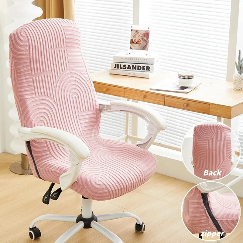 

1PC Stretch Jacquard Office Chair Covers Spandex Gaming Computer Chairs Slipcovers Anti-dirty Swivel Armchair Protector Cover