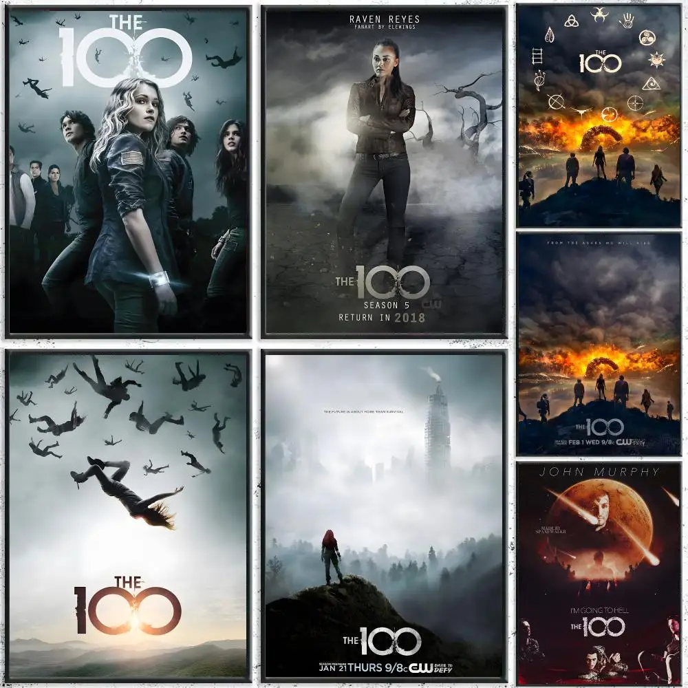 TV Series The 100 Poster Self-Adhesive Waterproof Wall Stickers, Coffee Bar Home Wall Decor