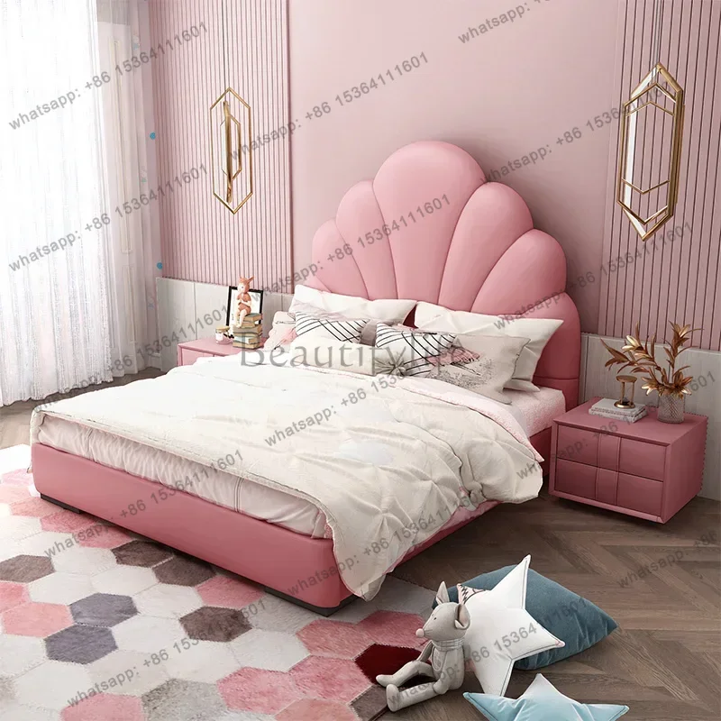 PG Pink Storage Kids Beds Minimalist White Cheap Wooden Custom Kids Beds Single Design Modern Lettino Per Bambini Furniture Home