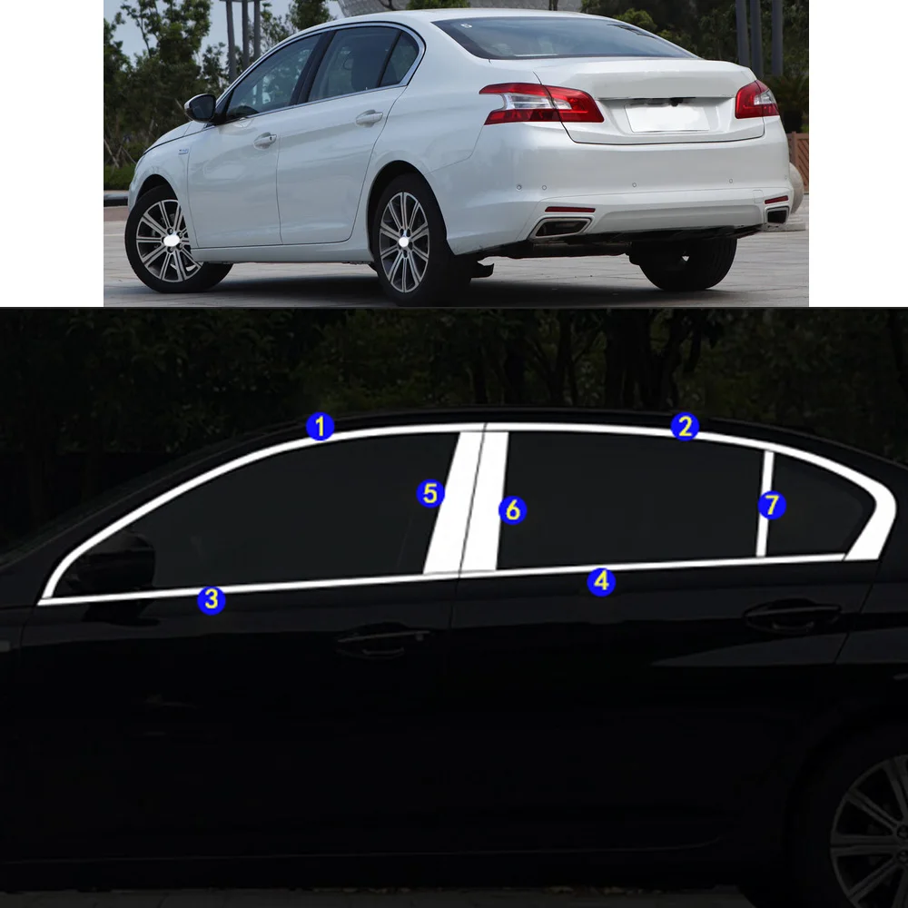 

Car Sticker Garnish Pillar Window Middle Strip Trim Frame Hoods For Peugeot 408 2014 2015 2016 2017 2018
