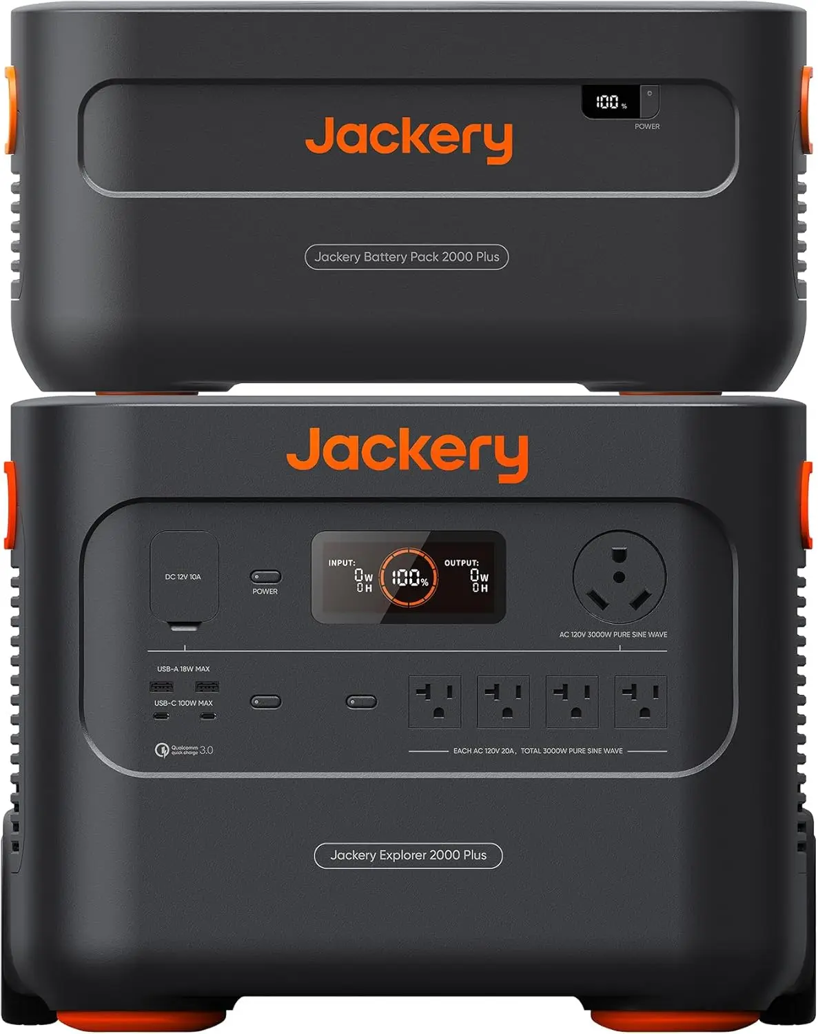 

Explorer 2000 Plus, 1*Expandable Battery, 4085 Wh LiFePO4 Battery with 3000W Output for Outdoor RV Camping and Home Emergency