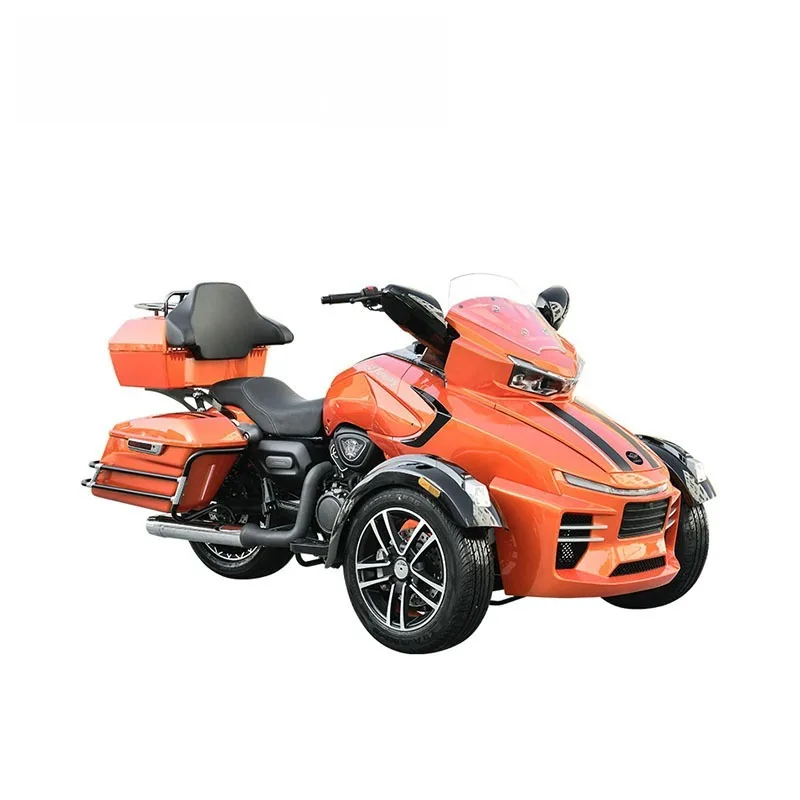 Inverted three-wheeled motorcycle, large-displacement cruise long-distance motorcycle
