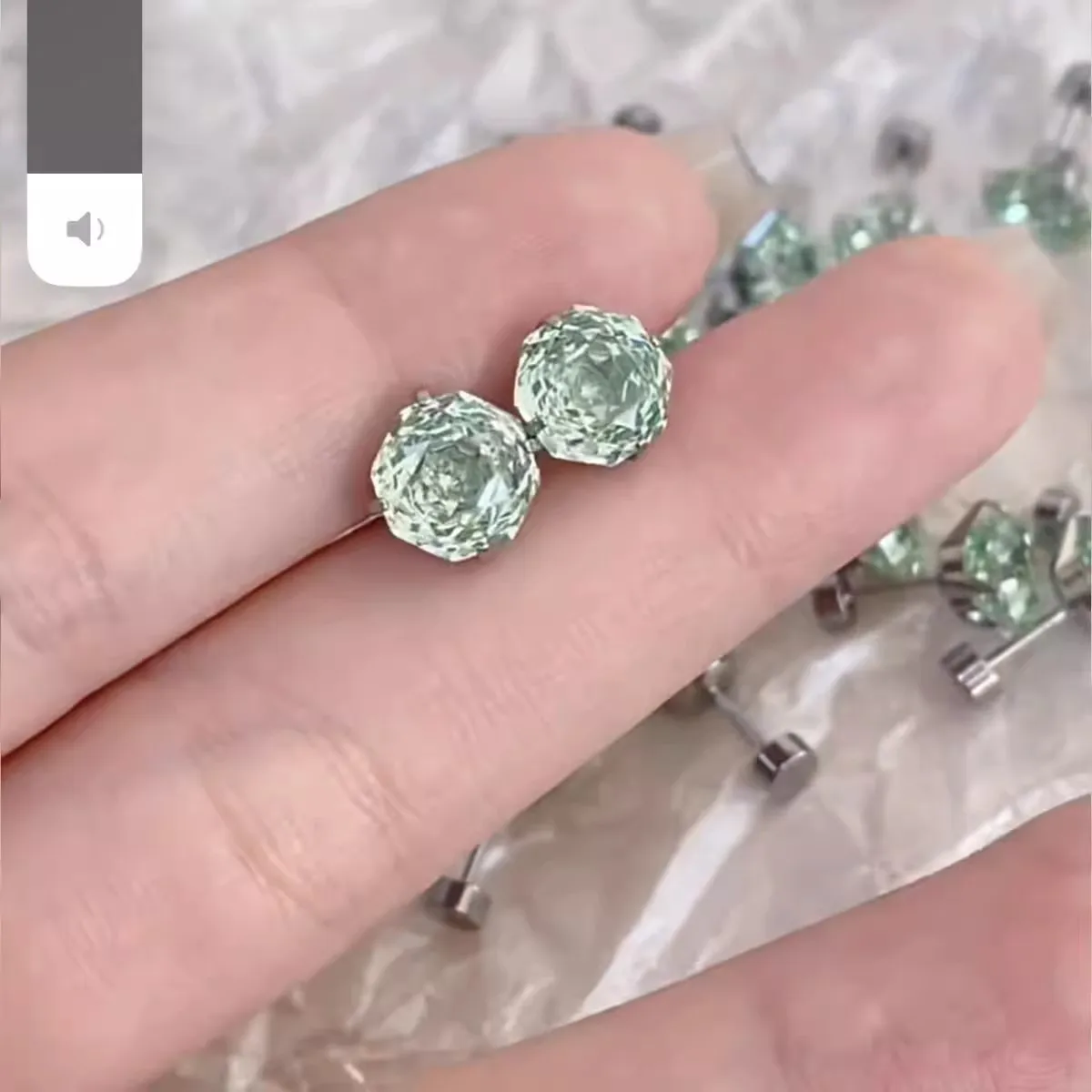 

8MM Women's Rose Cut Zircon New in Earrings for Woman Steel Columns Diamond Replacement Jewelry Birthday Gift