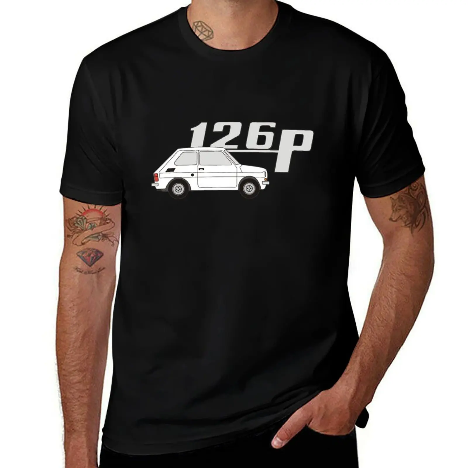 

White Fiat 126p T-Shirt hippie clothes aesthetic clothes graphic t shirts for a boy mens plain t shirts