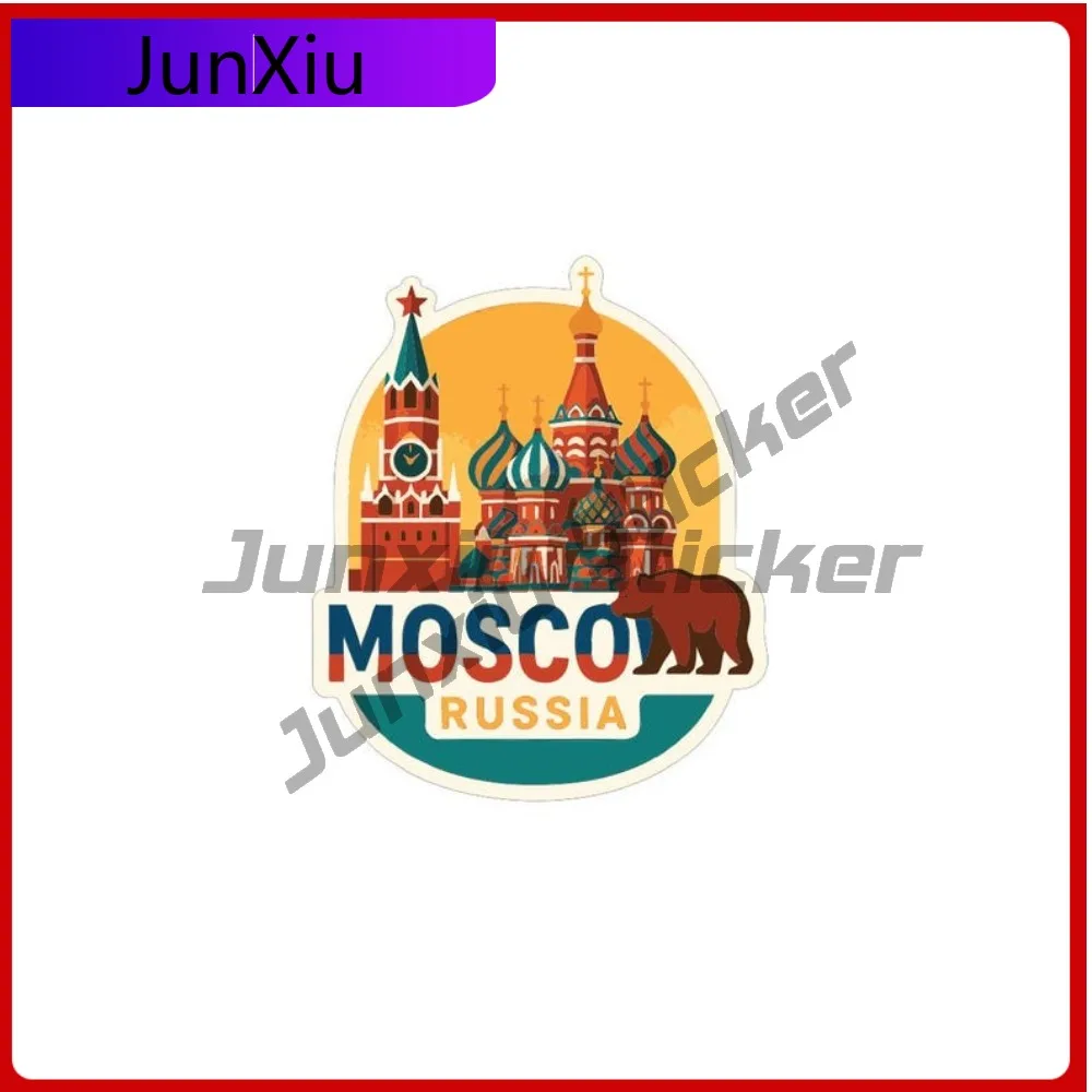 

Moscow City Russia Sticker Car Laptop Trolley Case Motorcycle Helmet Vinyl Decal Exterior Cover Scratches Decals Motorcycle Pvc