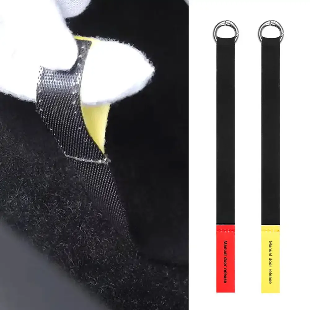 Car Rear Door Emergencies Release Rope Door Emergency Puller Safety Pull Ropes Mechanical Switch Manual for Tesla Model Y