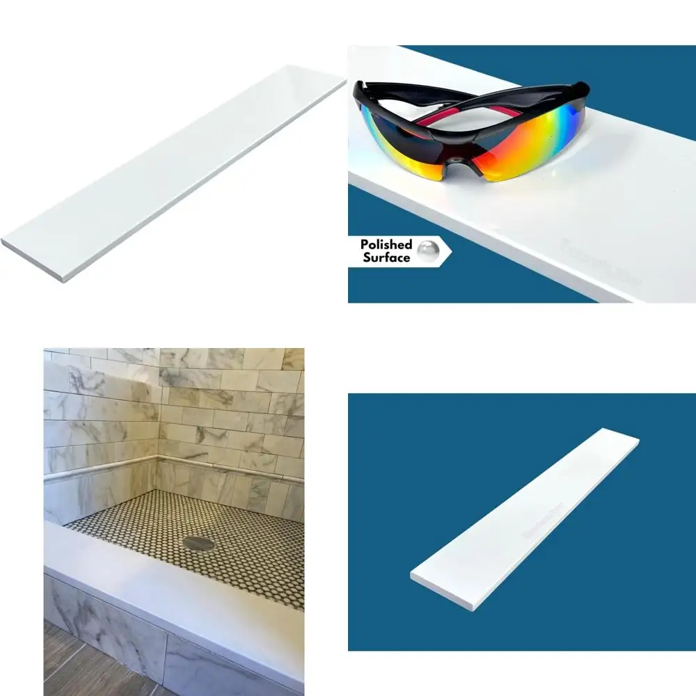 

Engineered White Marble Threshold for Shower, Bathroom Vanity, Backsplash, Window Sills, Door Transitions - 6x30 Inch