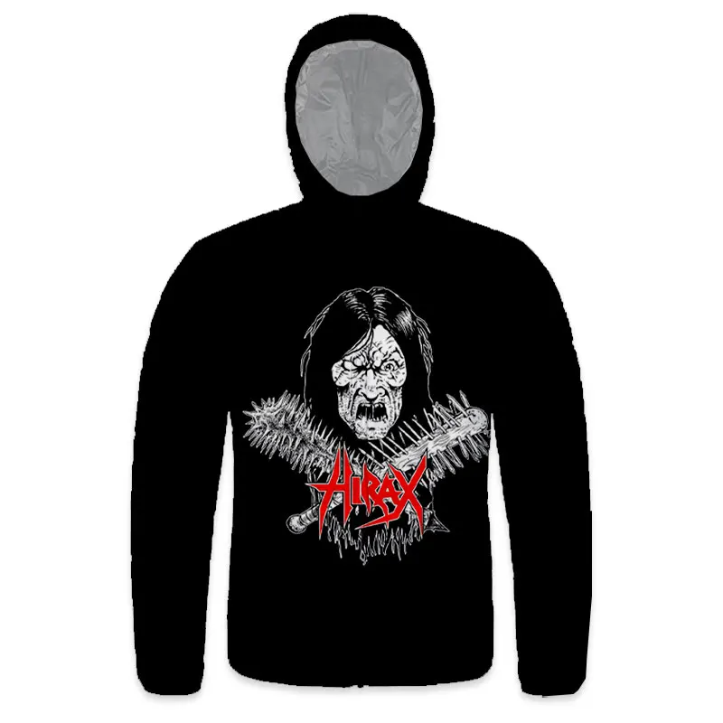 New Fashion 3D Printed Hirax Band Zipper Down-filled Coat Hooded Sweatshirts Harajuku Hoody Tops Clothing
