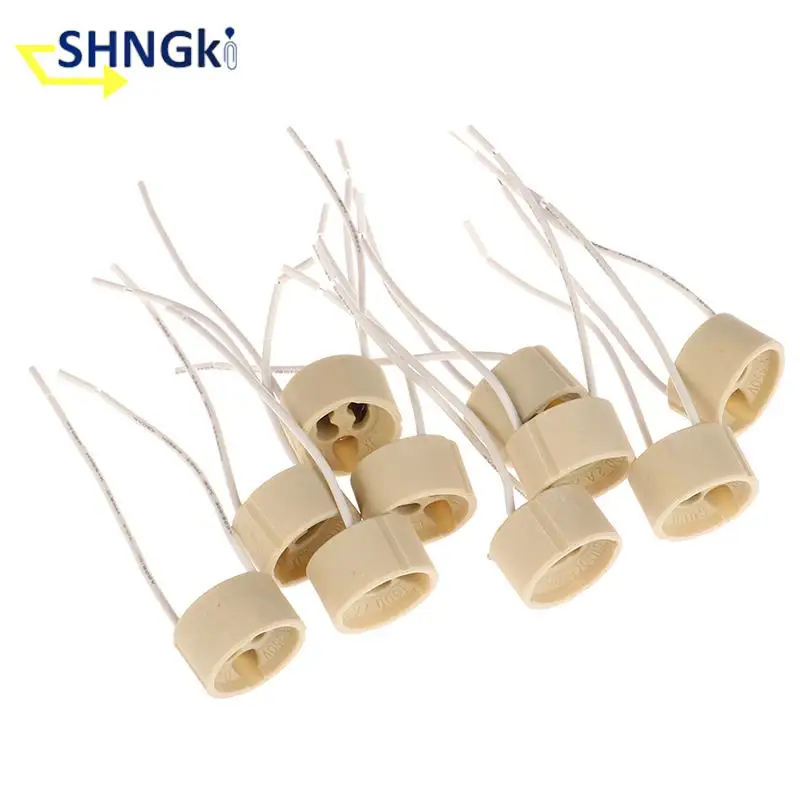 10Pcs GU10 Ceramic Light Socket Holder Lamp Base Connector With Cable For GU10 LED Halogen Lamps Light Lighting Accessories