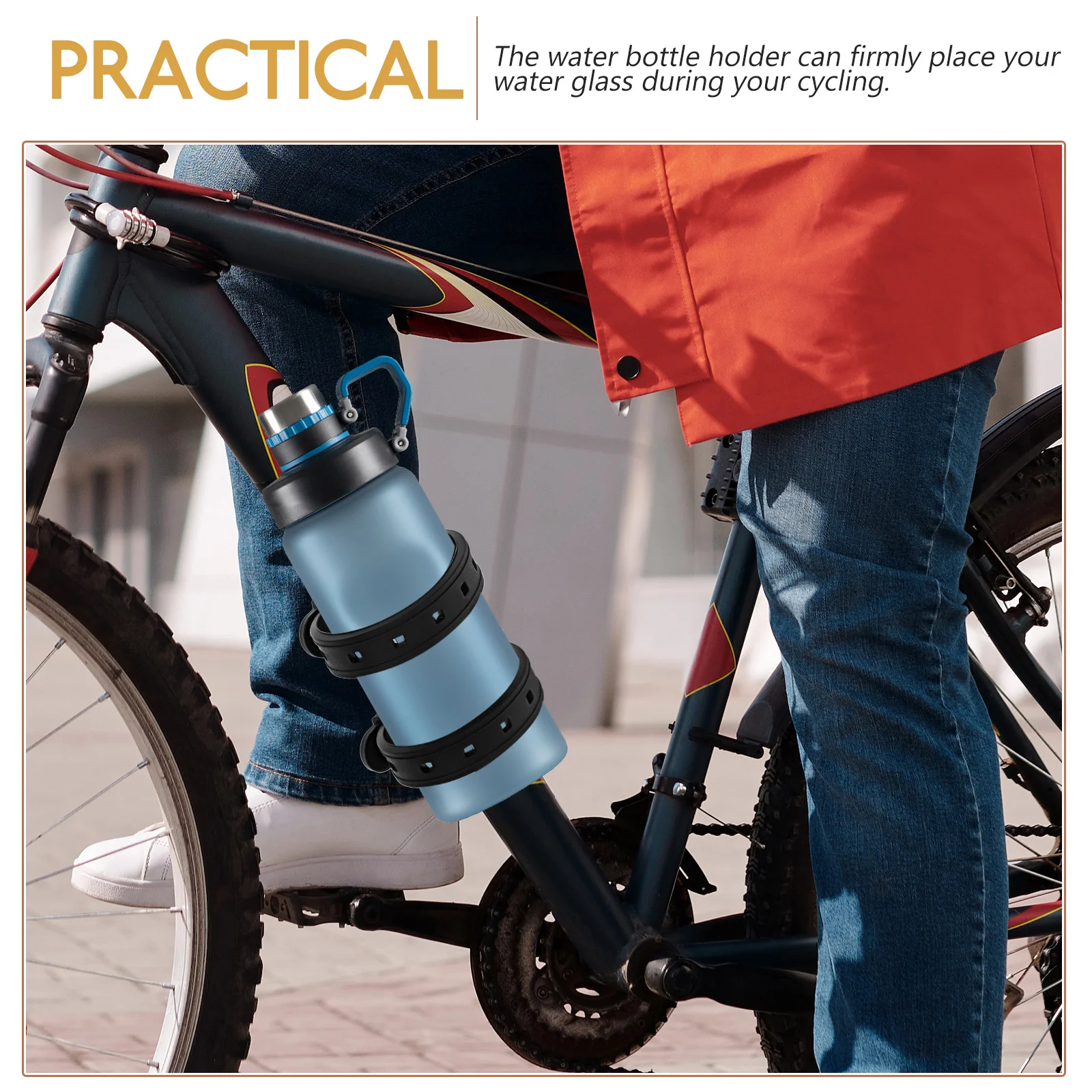 

1pc Stainless Steel Water Bottle Holder Mountain Bike Anti-Collision Easy Install Cycling Accessories Black 12Cm Practical Rack