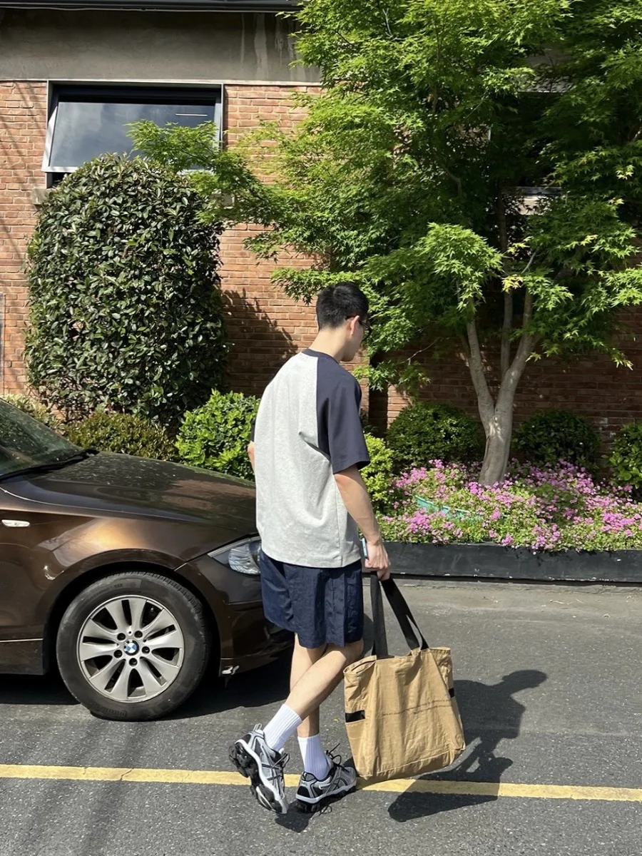 

Summer American Sle Loose Casual Nylon Qui Dry Knee-Length orts for Men Outdoor Five-Quarter Dstring Pants