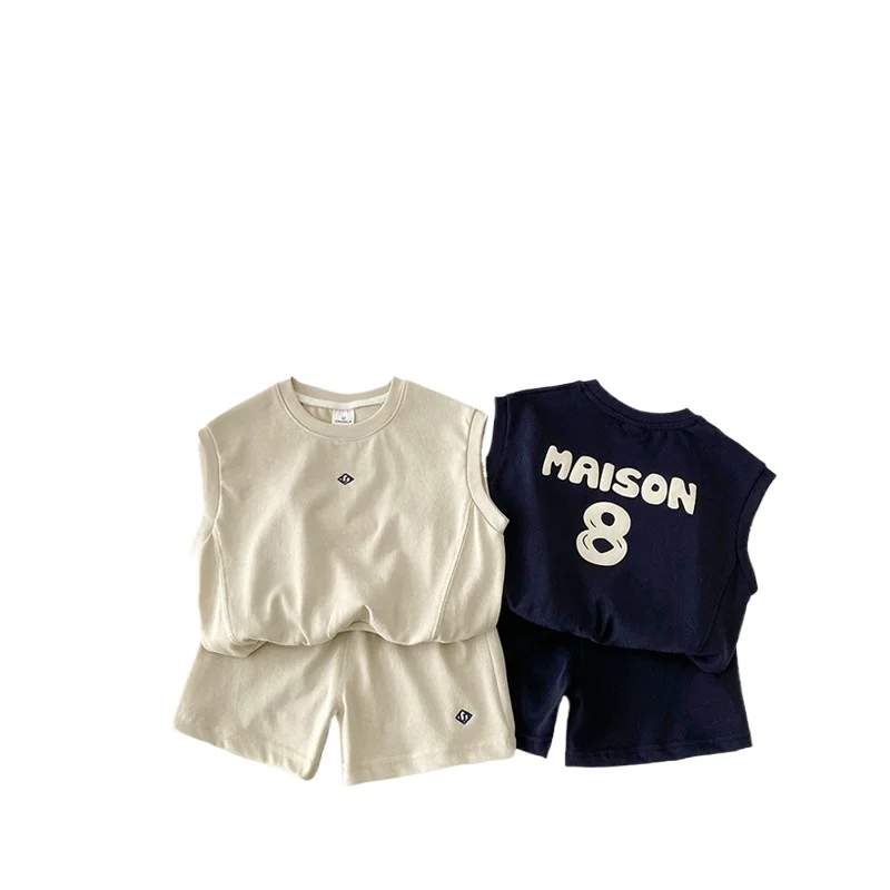 

Комплекты одежды для маленьких мальчиков, жилет + шорты для малышей, летняя детская одежда