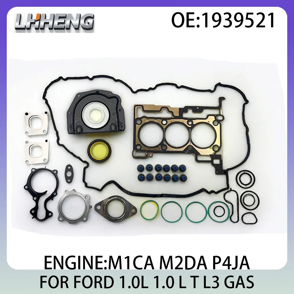 Conjunto completo de junta para motor de carro, para ford b-max c-max ecosport fiesta focus mondeo tourneo transit connect 1.0l 1.0 t l3 gás 12-21
