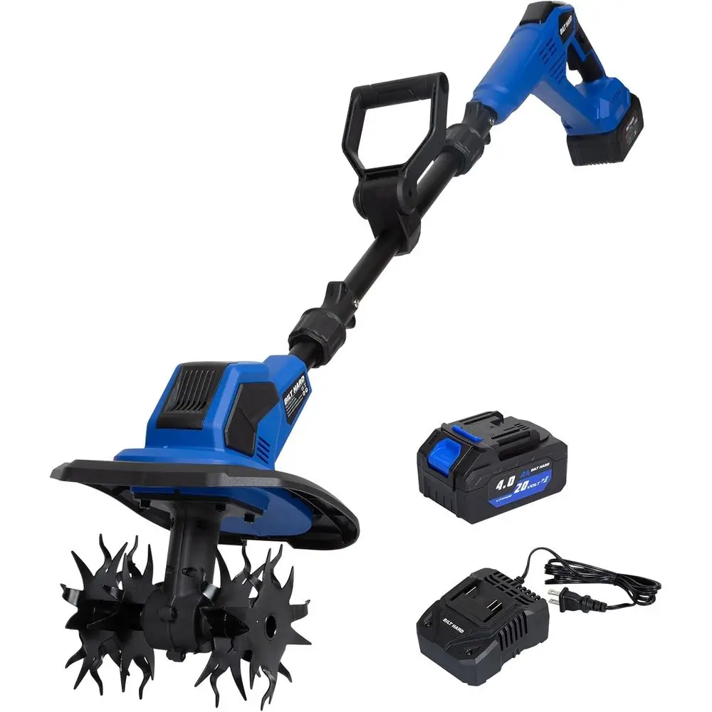 

8.7 Wide 20V Electric Garden Tiller with 300RPM, 4.0AH Battery Included for Soil Cultivation