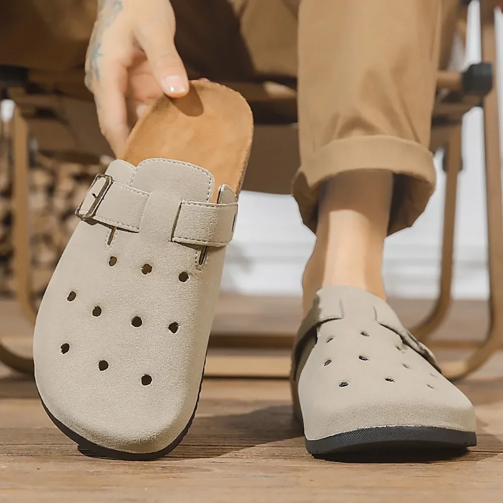 2025 Pareja de verano Baotou medias zapatillas transpirables zapatos casuales ligeros ropa antideslizante zapatillas de mujer al aire libre