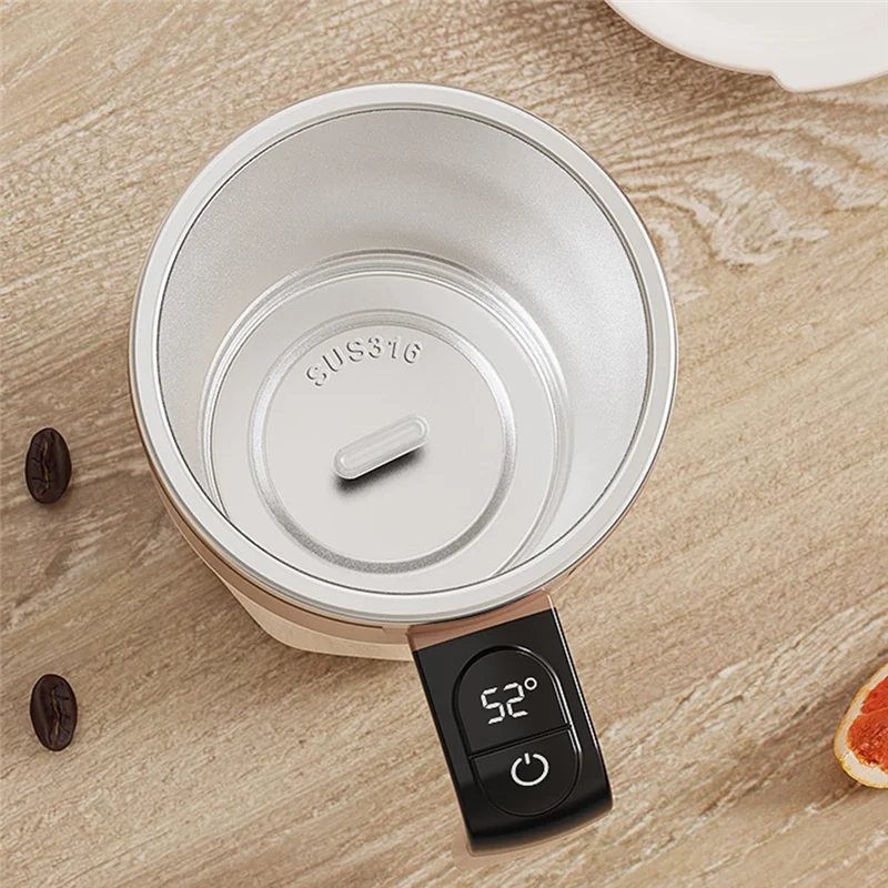 400ML Smart Mixing Cup LED Temperature Display Coffee Cup 316 Stainless Steel Magnetic Temperature Coffee Stirring Muga83x