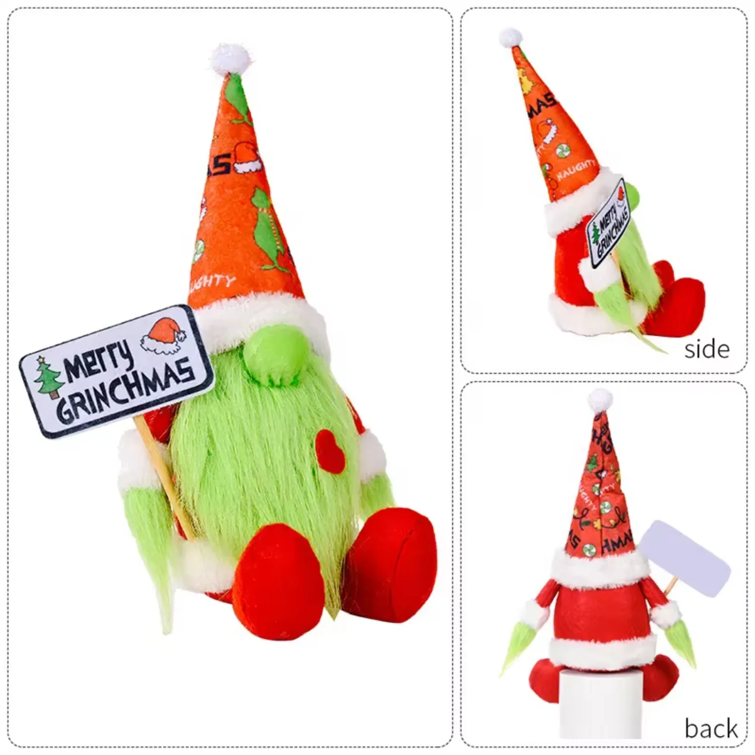 Feito à mão feliz grinchmas pelúcia natal gnome ornamento sueco tomte santa gnome grinch decorações de natal anjo decoração árvore