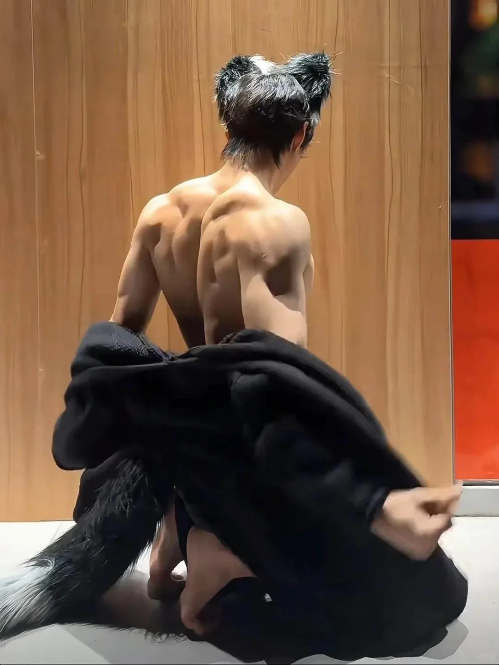 Peludo pele sintética orelhas de gato bandana e cauda de raposa conjunto couro pescoço chocker masculino feminino animal cosplay traje adereços anime acessórios