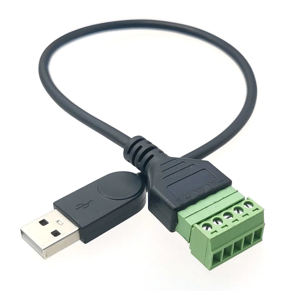 

1pc USB 2.0 Female Male to 5 Pin Female Bolt Screw Connector with Shield Terminal Plug Convenient Adapter USB2.0 Cable