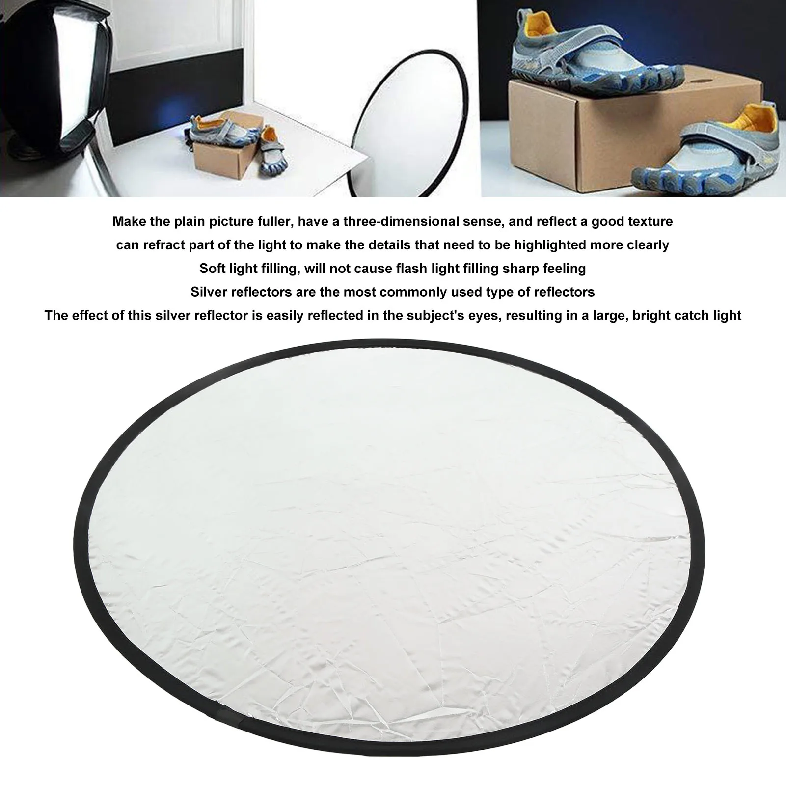 Light Reflectors for Photography Silver Gold 2 In 1 Reflector Portable Mini Round Light Reflector for Photography Photo Lighting