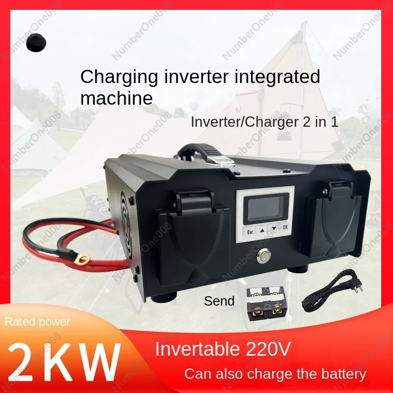 2000W Power Inverter with Charger 24 V48v60v72v to 220V Bidirectional Inverter Energy Storage Power Supply (Car)