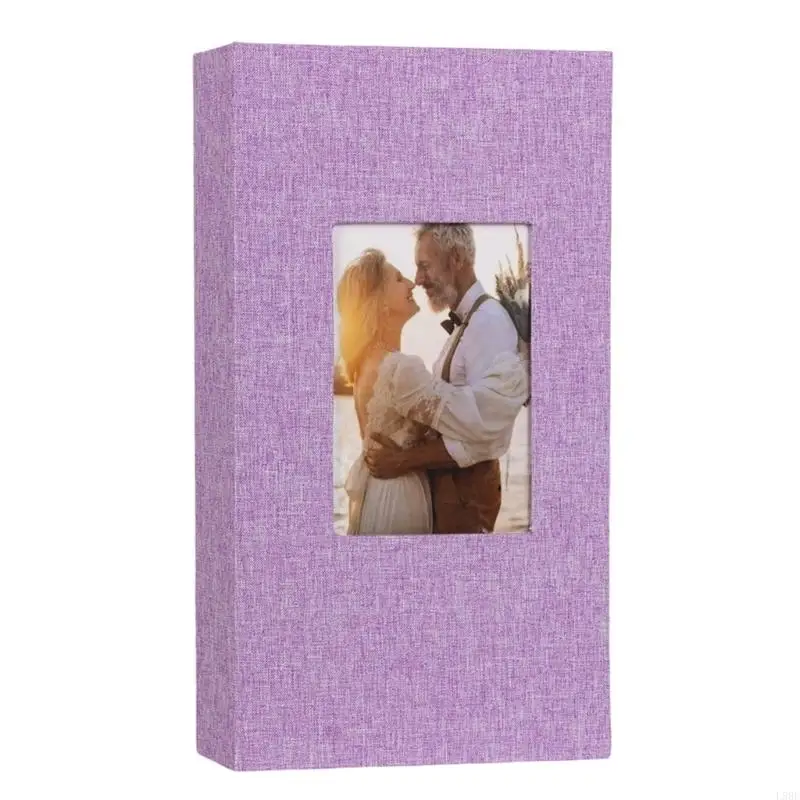 L9BE Photo Album 4x6 with 300 Pocket Fabric Linen Cover Photo Book Slip-in Picture Albums for Baby Wedding Family Mother Day
