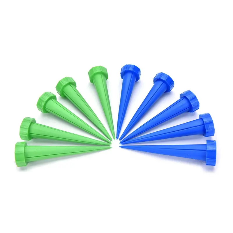 12 pçs automático jardim cone rega spike planta flor waterers garrafa sistema de irrigação cores aleatórias