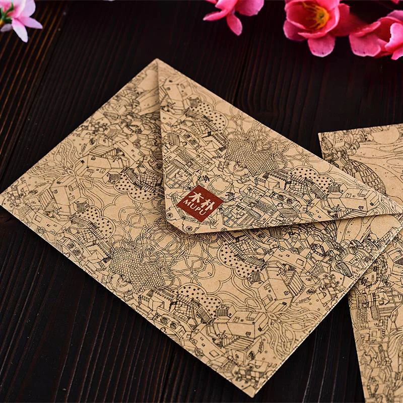 10pcs/lot China Antiquity Envelope Retro Business Storage Student Write A Letter Card Storage Gift Packing Postcard Stationery