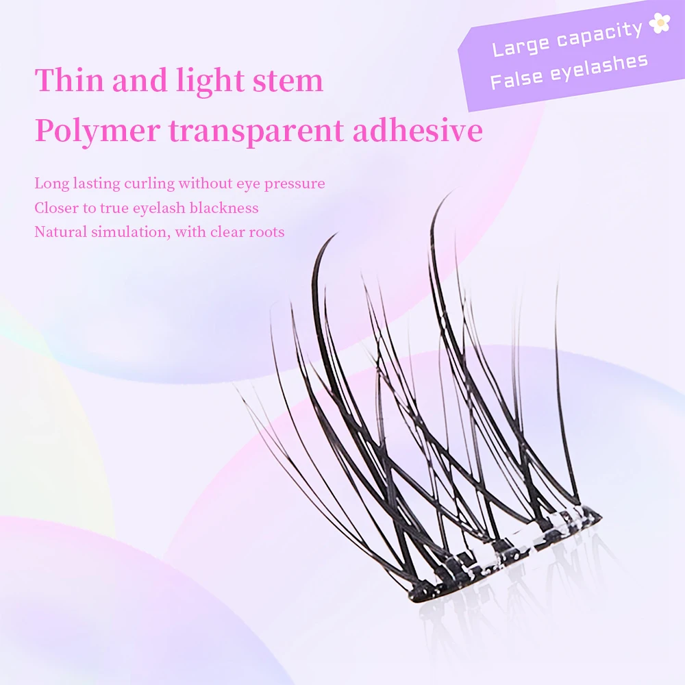 BQI 10 rangées de faux cils camélia sans colle de grande capacité, cils supérieurs et inférieurs naturels, faux cils de maquillage quotidien