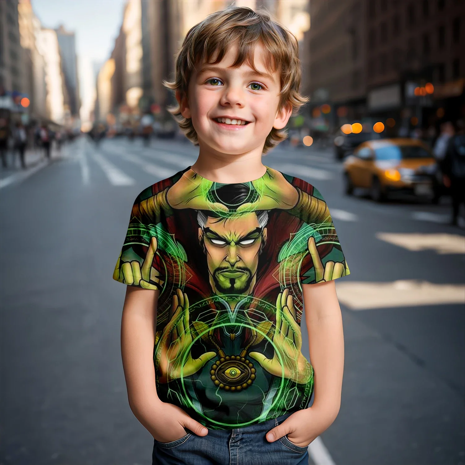 Camiseta de manga corta transpirable de secado rápido de verano para niños superhéroe Iron Man estampado 3D estilo original niños niñas de secado rápido