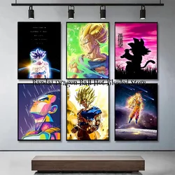 Wysokiej jakości obraz na płótnie gorący krwi Anime Dragon Ball Super Saiyan Goku Vegeta Art HD plakat obraz dekoracyjny