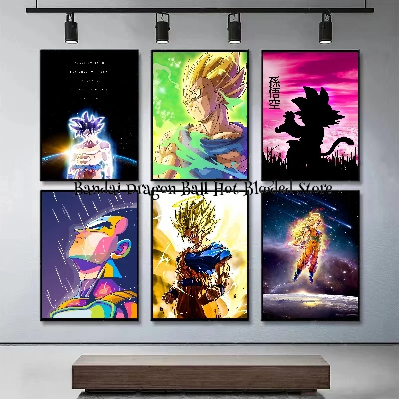 High Quality Canvas Painting Hot-blooded Anime Dragon Ball Super Saiyan Goku Vegeta Art HD Poster Picture Decorative Painting