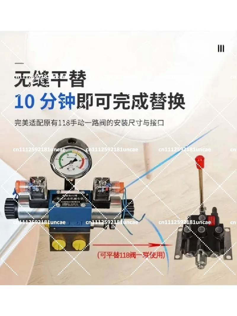 Hydraulic Electronic Control Distributor Solenoid Valve Group 6 Diameter with Integrated Pressure Gauge for Fluid Systems