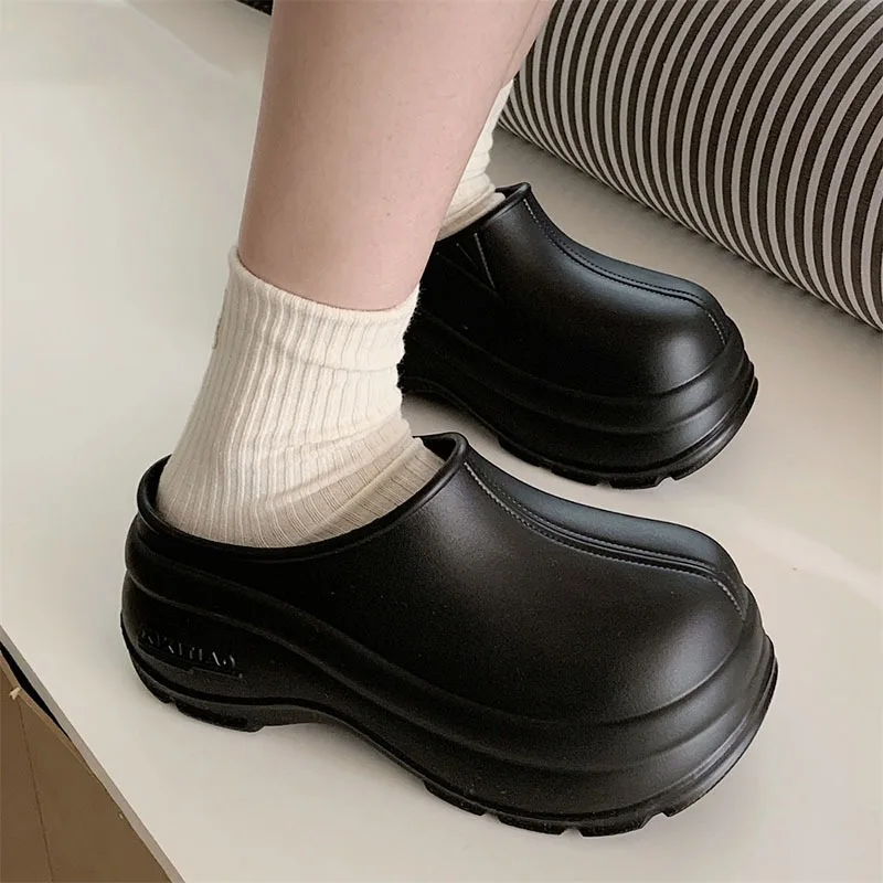 New thick bottom chef shoes summer girls trend solid color simple fashion eva outdoor beach Baotou sandals casual slippers