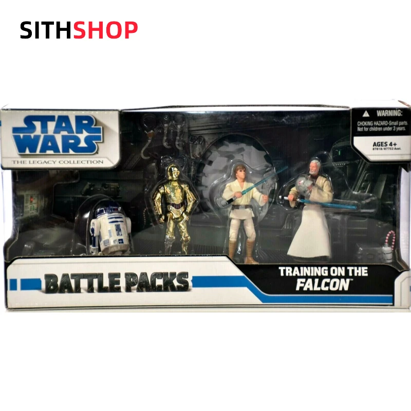 

Hasbro Star Wars Battle Pack Millennium Falcon Training Luke Obi-Wan 3.75 "Action Figure Tabletop Case Display Can Move Action