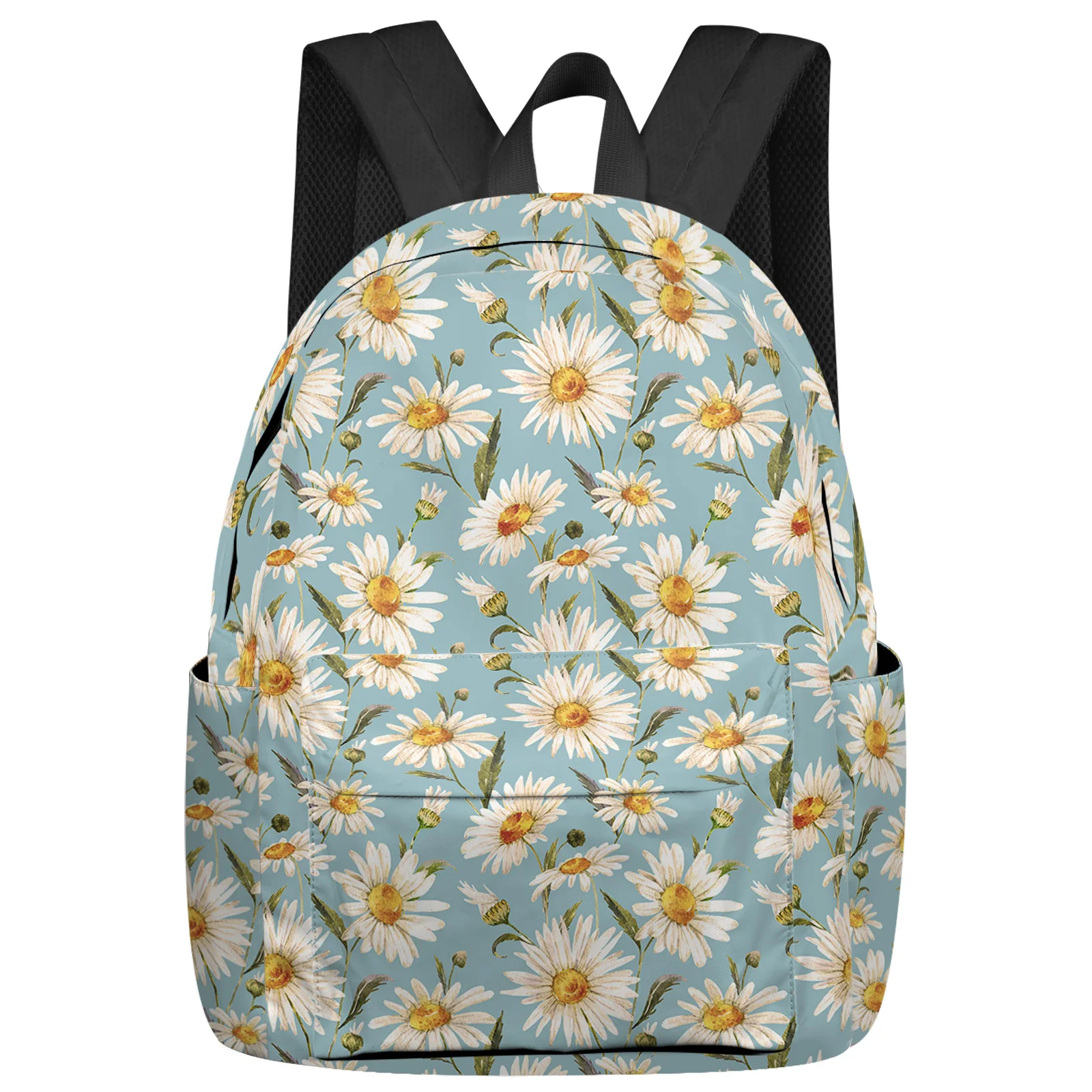 

Daisy Watercolor Texture Backpack Teenagers Student School Bags Laptop Custom Backpack for Men Women Travel Bag