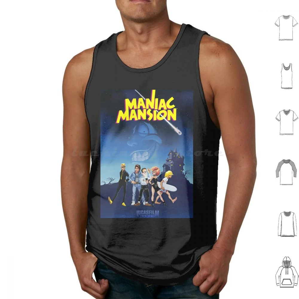 Maniac Mansion Tank Tops Print Cotton Maniac Mansion Videogames Lucasarts Pc Gaming Gamer Classic 80s 90s Day Of The