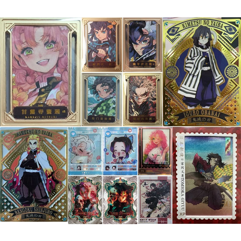 Anime Demon Slayer Kamado Nezuko Kochou Shinobu Kanroji Mitsuri Kamado Tanjirou Collection Cards Birthday Gifts Children\'s Toys