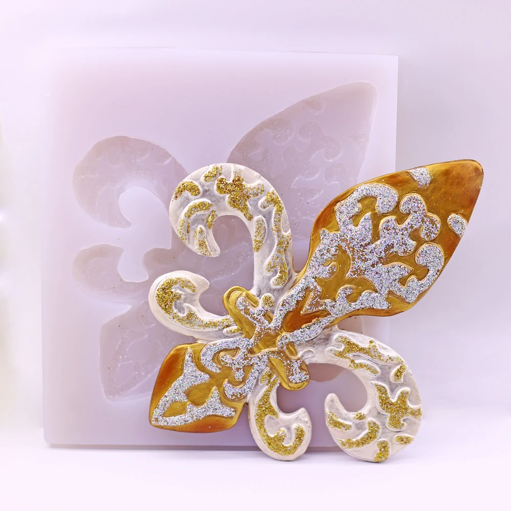 European Relief Iris Flower Silicone Mold for Cake Toppers Chocolate Candy Baking Mould Polymer Clay Resin